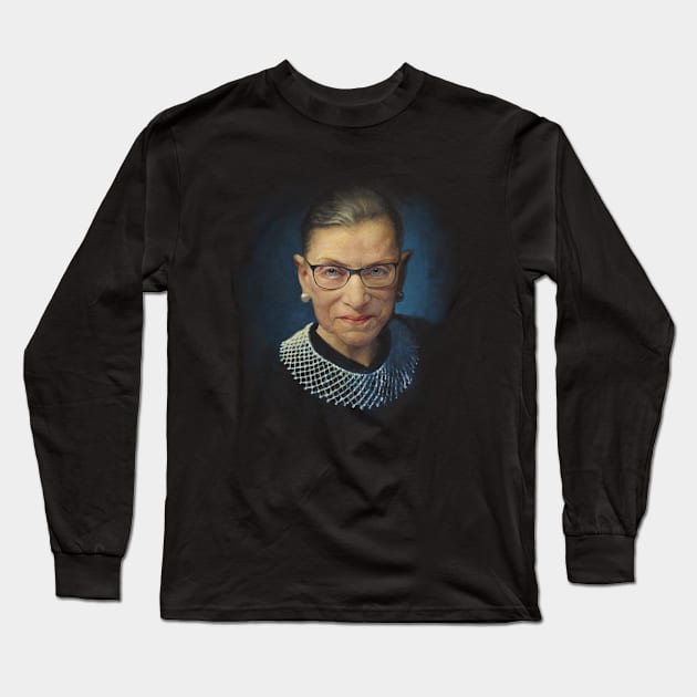 Ruth Bader Ginsburg - Oil Painting Long Sleeve T-Shirt by JennyPool